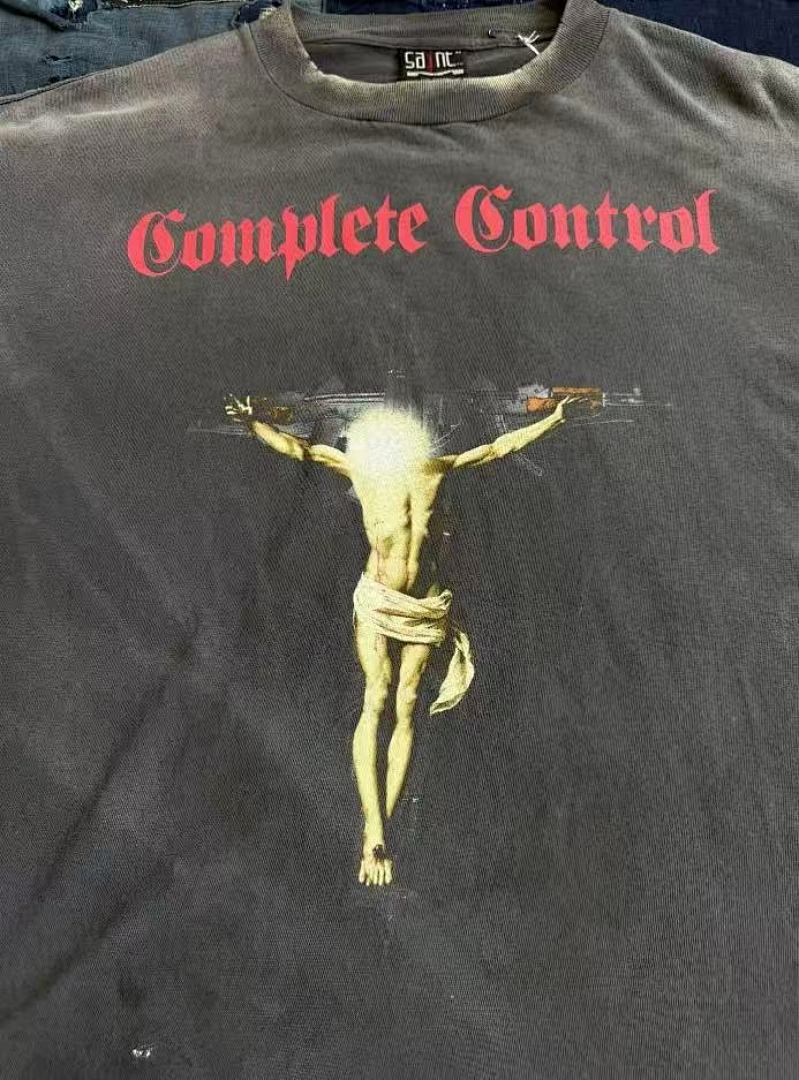 Saint Michael Gothic Figure & Text Print Sweatshirt