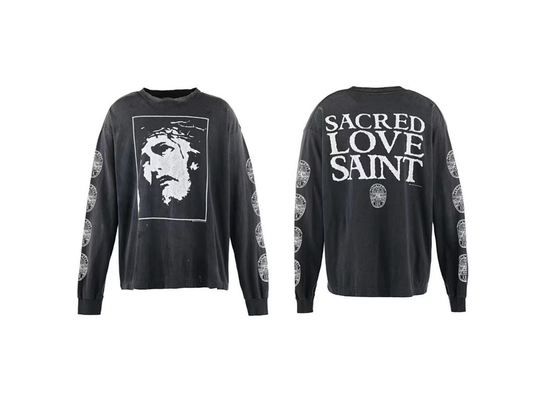 Saint Michael Sacred Love Graphic Print Sweatshirt