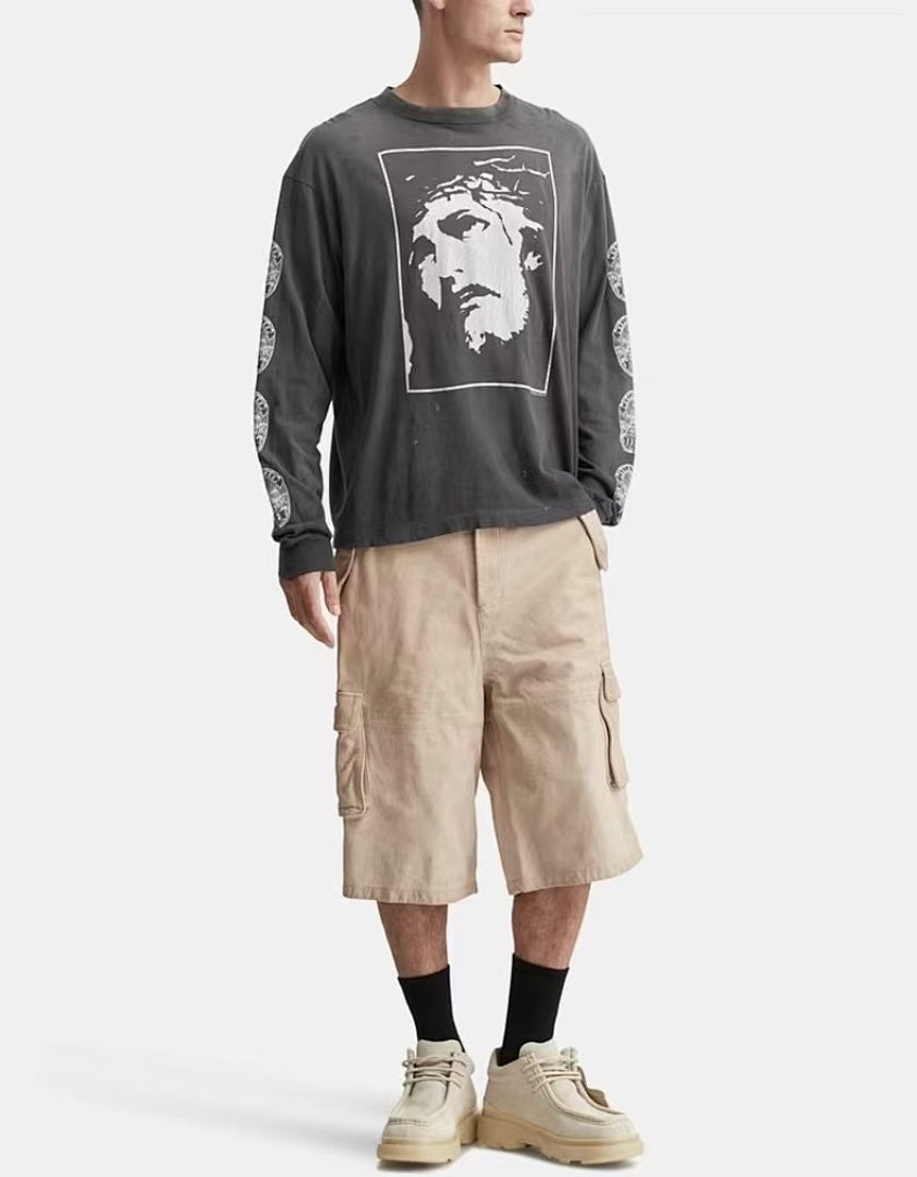 Saint Michael Sacred Love Graphic Print Sweatshirt