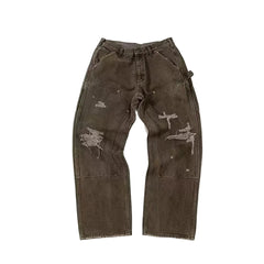 Saint Michael NST018 Distressed Workwear Straight Pants