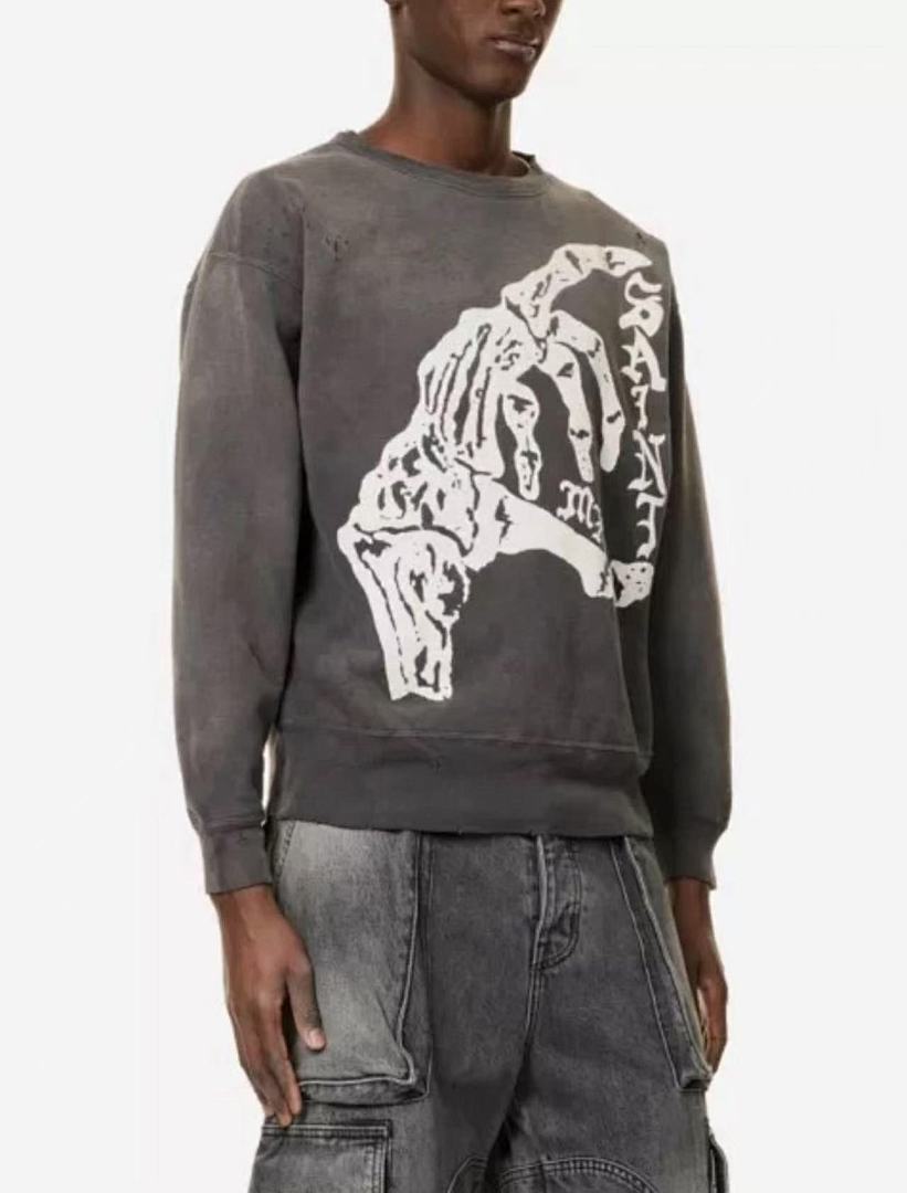 Saint Michael ST1013 Skeleton Hand Graphic Sweatshirt