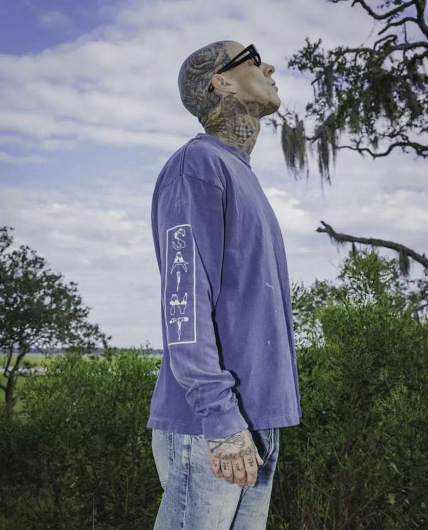Saint Michael Sleeve Print & Back Emblem Vintage Sweatshirt