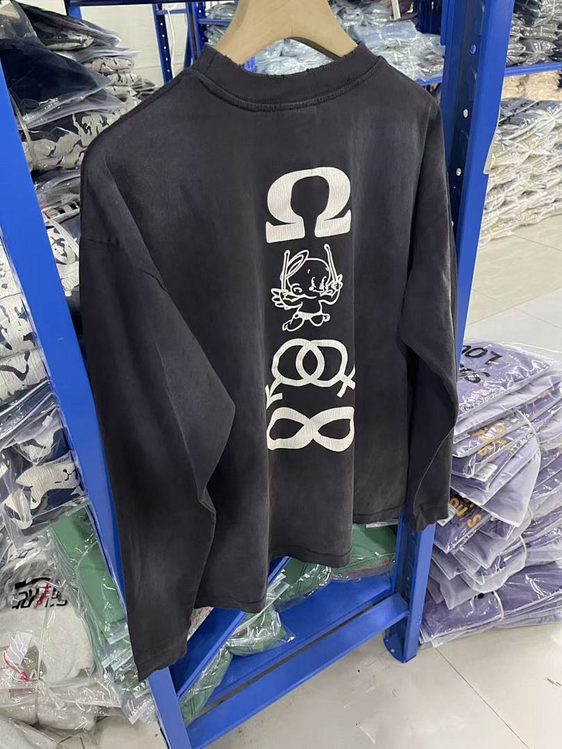 Saint Michael Sword Graphic & Text Long Sleeve Sweatshirt