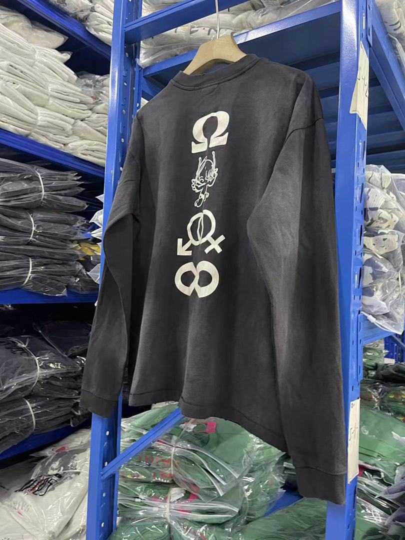 Saint Michael Sword Graphic & Text Long Sleeve Sweatshirt