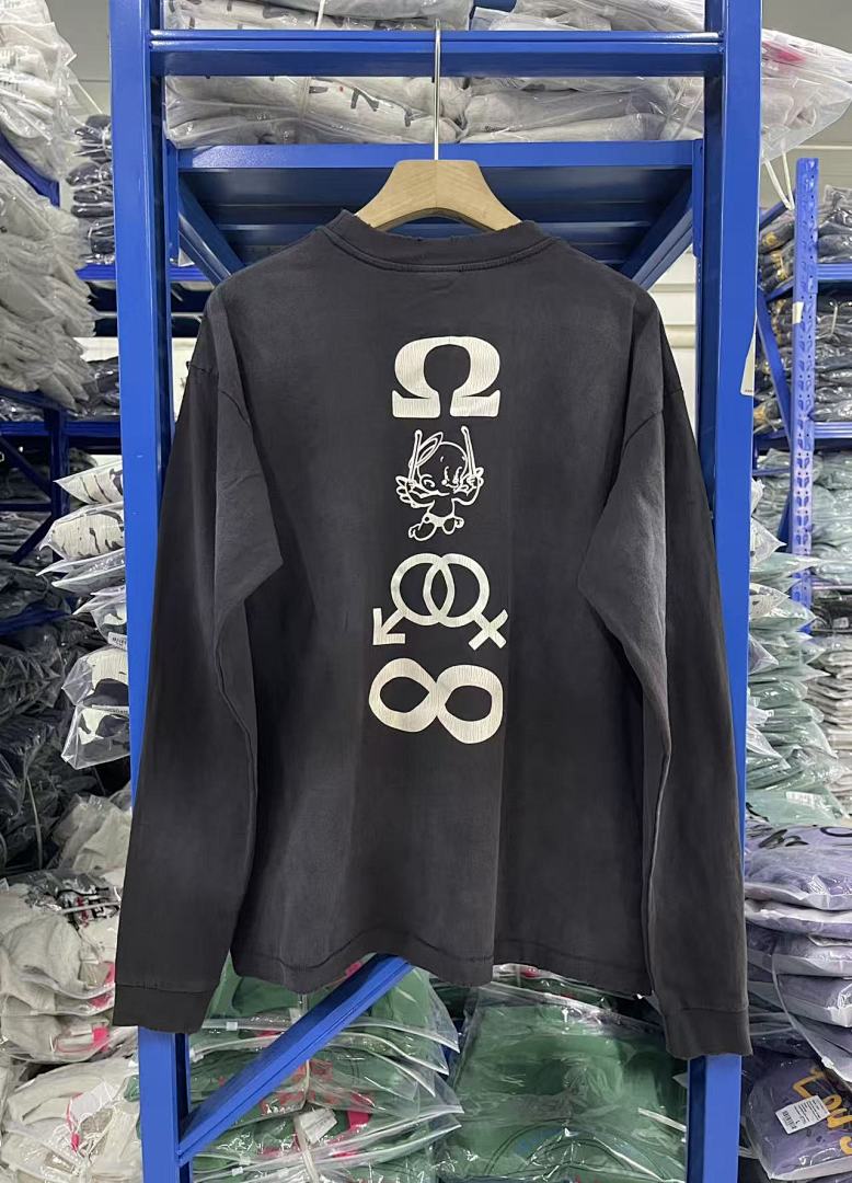 Saint Michael Sword Graphic & Text Long Sleeve Sweatshirt