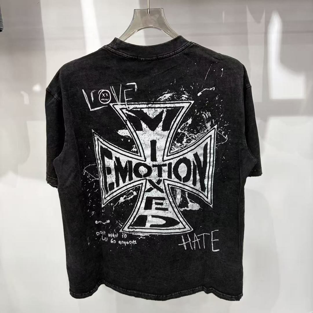 Mixed Emotion Distressed Handwritten Graphic Tee