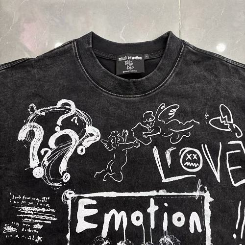 Mixed Emotion Distressed Handwritten Graphic Tee