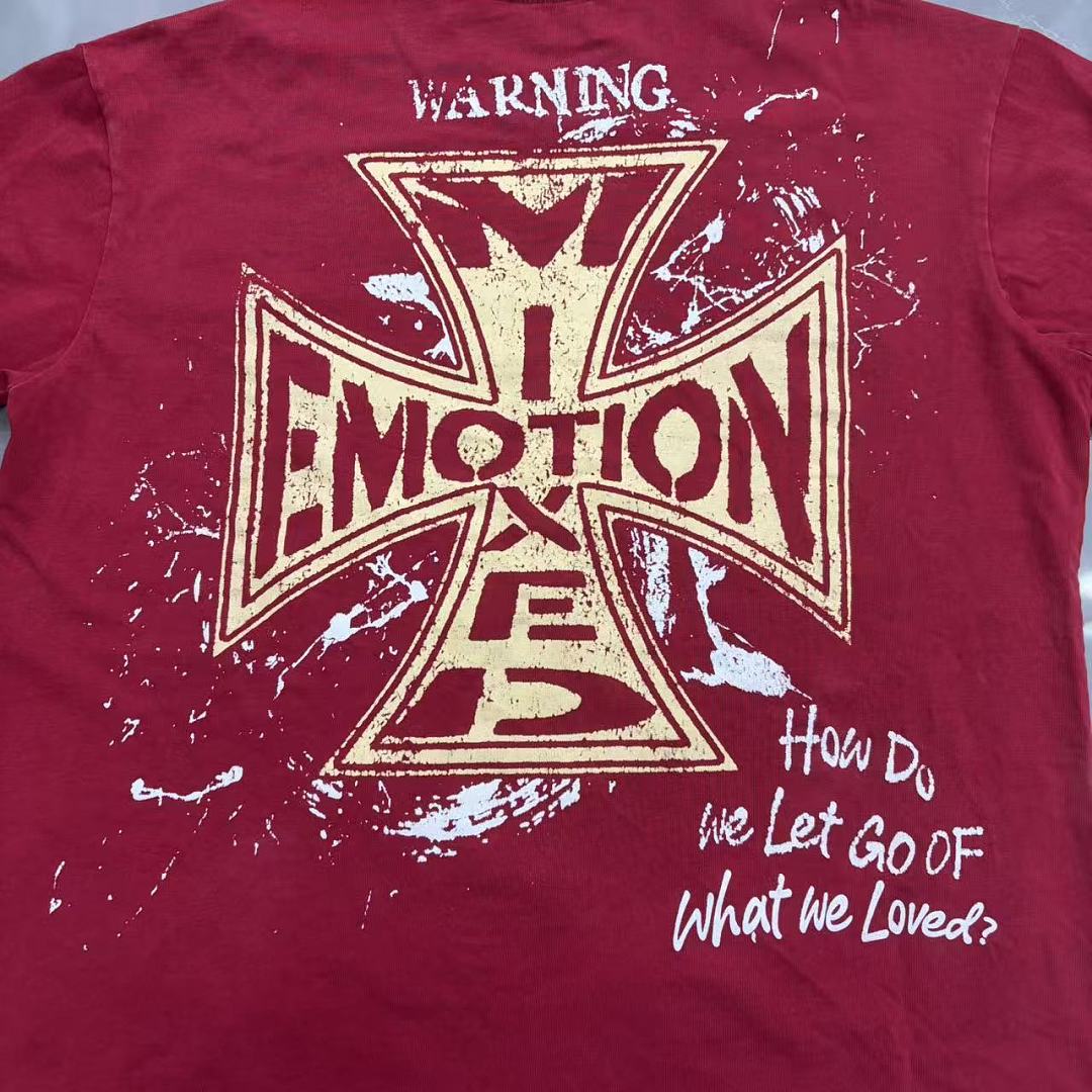 Mixed Emotion Distressed Typography Graphic Tee