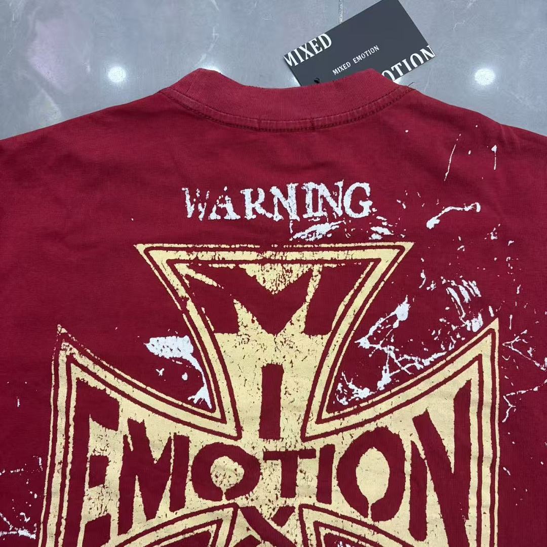 Mixed Emotion Distressed Typography Graphic Tee