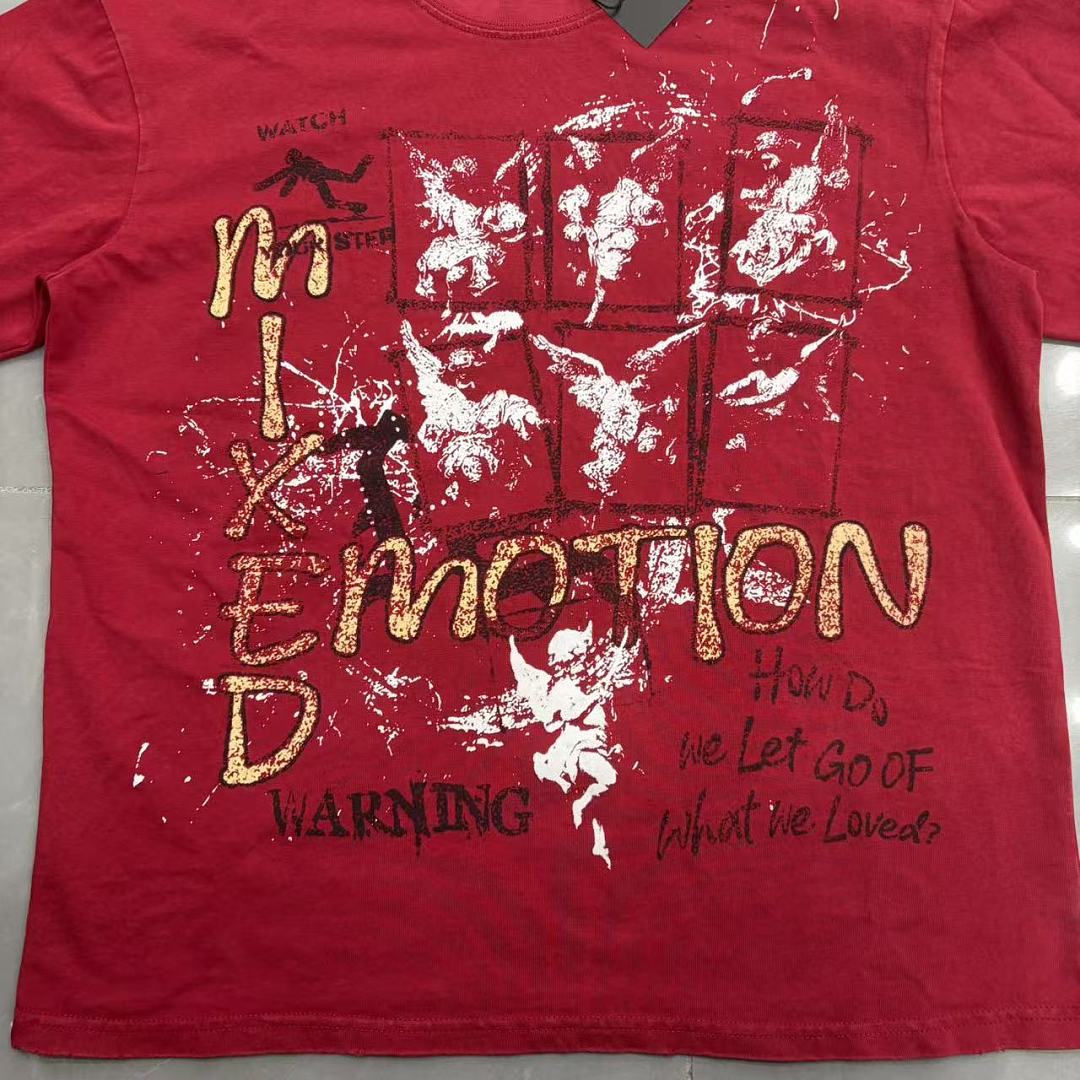 Mixed Emotion Distressed Typography Graphic Tee