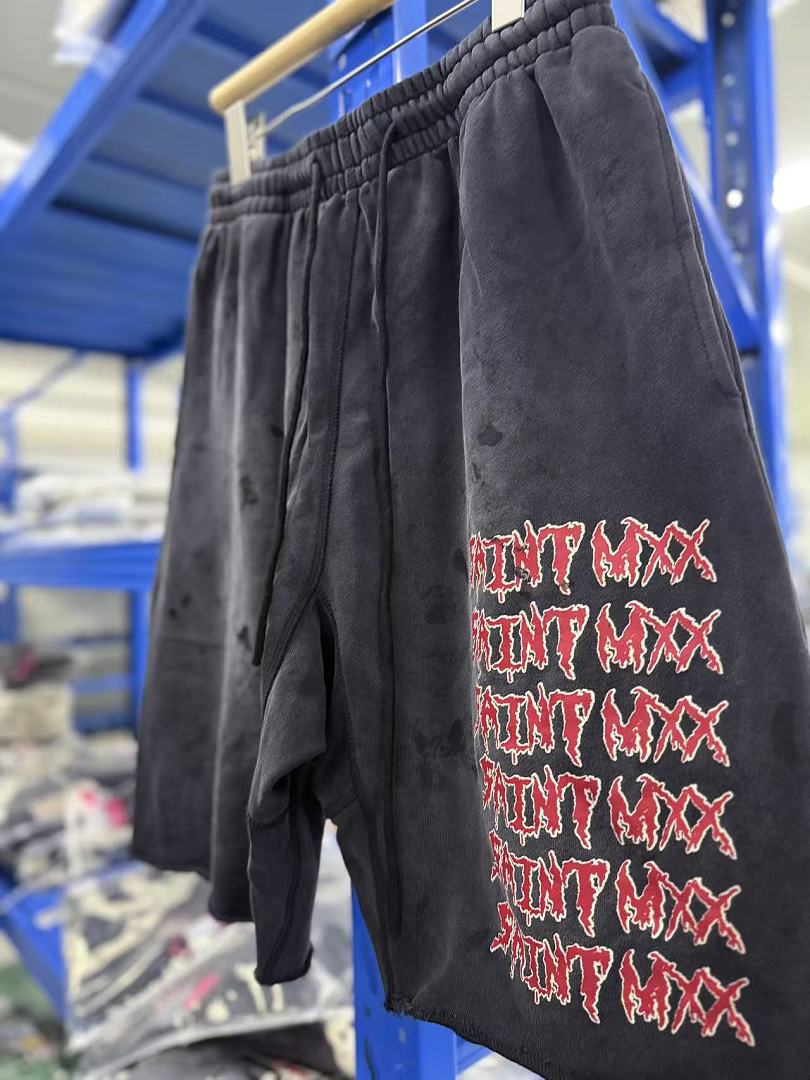 Saint Michael Distressed Vintage Effect Gothic Text Sweat Shorts