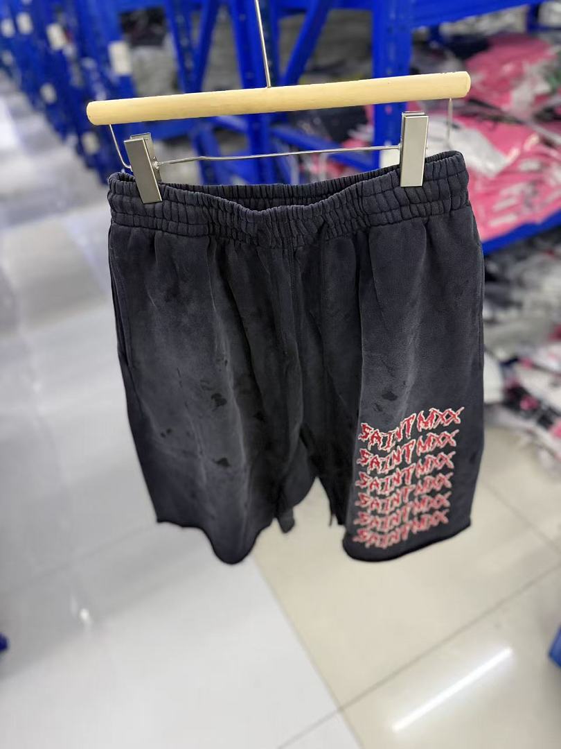 Saint Michael Distressed Vintage Effect Gothic Text Sweat Shorts