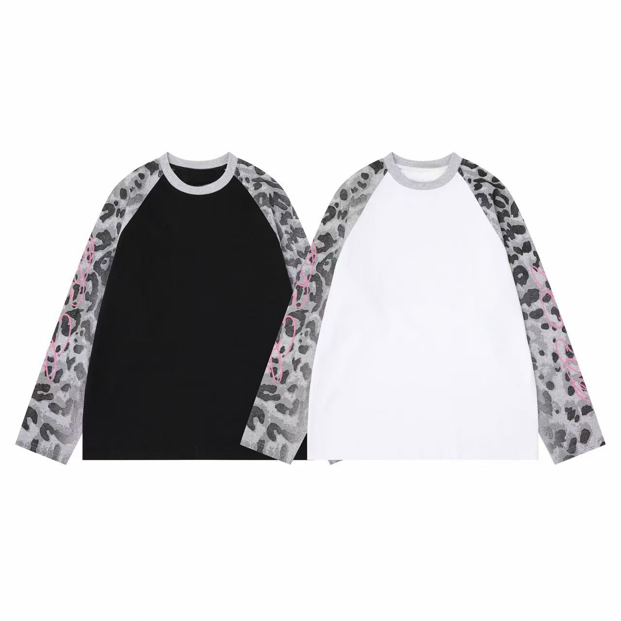Omirad Leopard Raglan Long Sleeve Tee