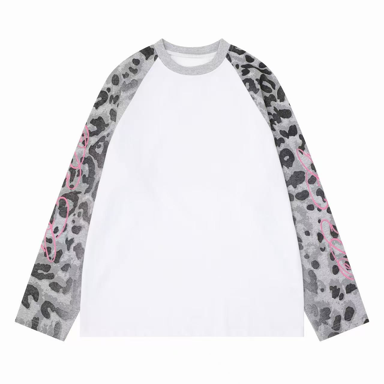 Omirad Leopard Raglan Long Sleeve Tee