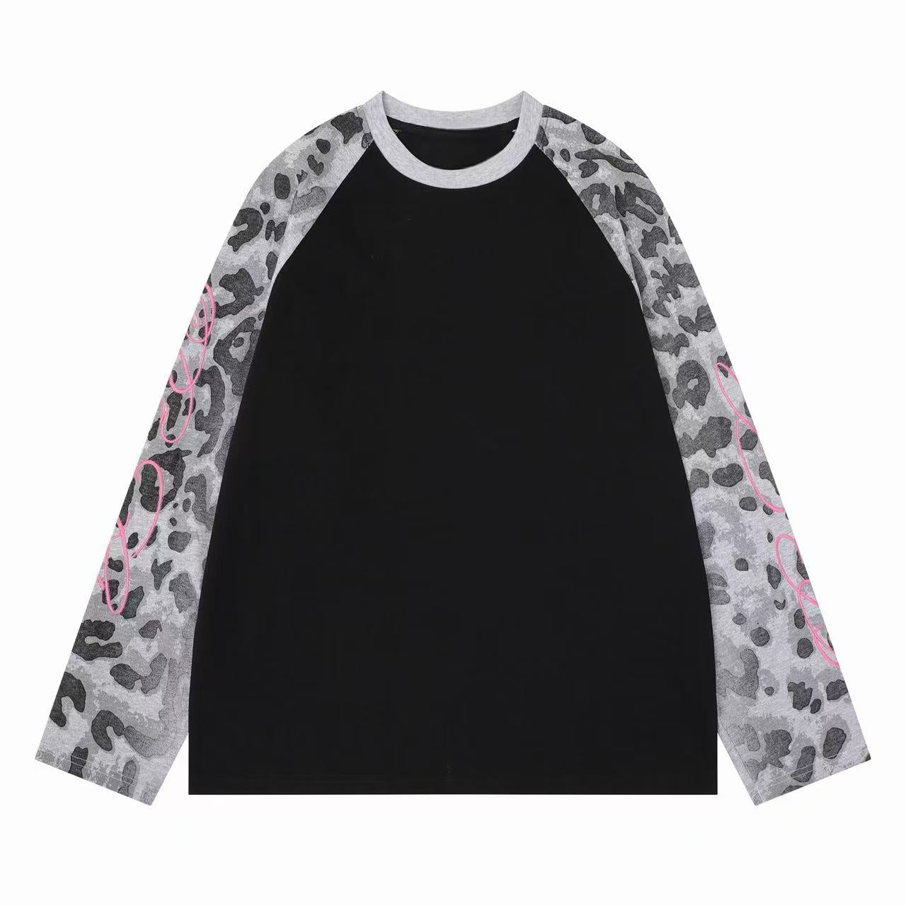 Omirad Leopard Raglan Long Sleeve Tee