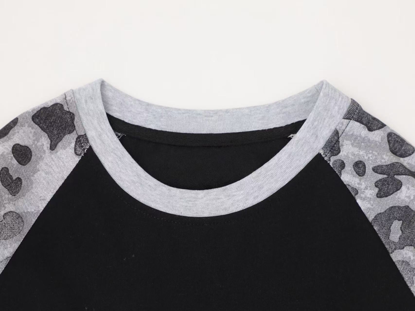 Omirad Leopard Raglan Long Sleeve Tee