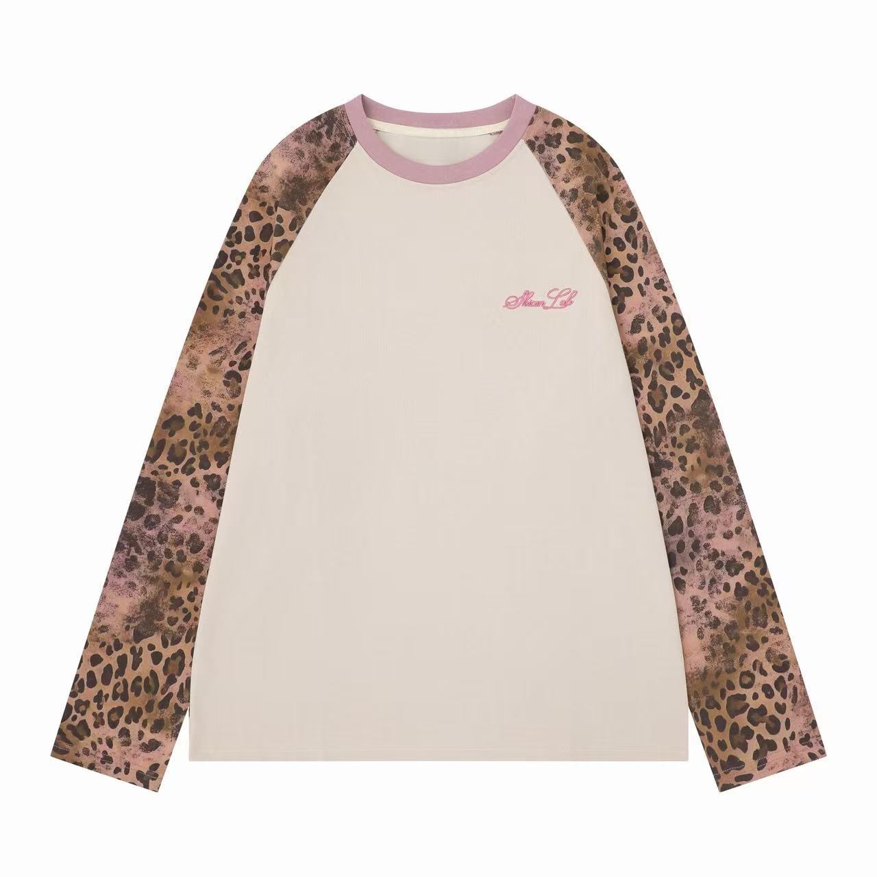 Omirad Leopard Raglan Long Sleeve Tee