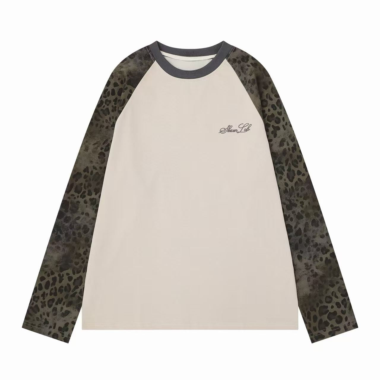 Omirad Leopard Raglan Long Sleeve Tee