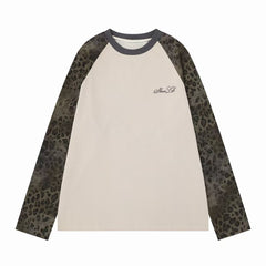 Omirad Leopard Raglan Long Sleeve Tee
