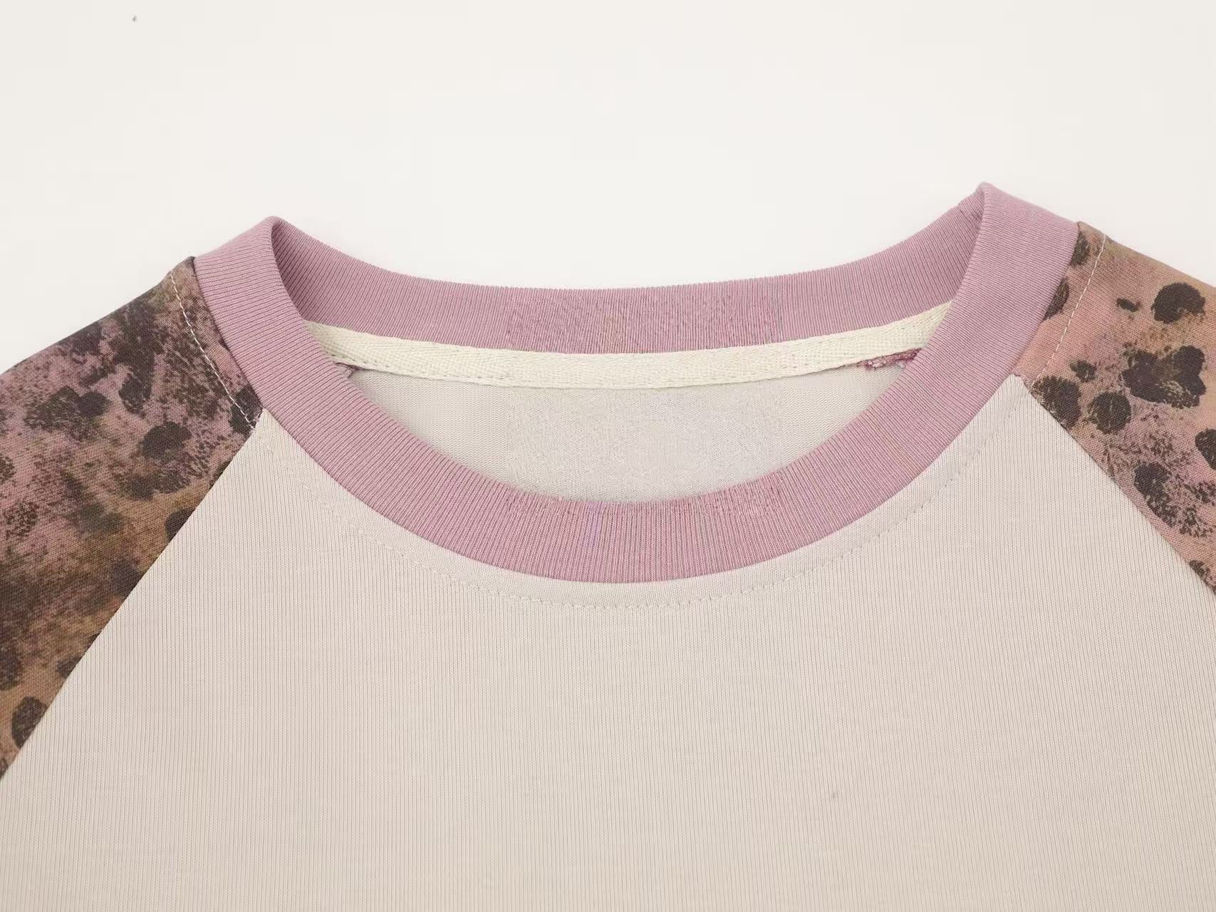 Omirad Leopard Raglan Long Sleeve Tee