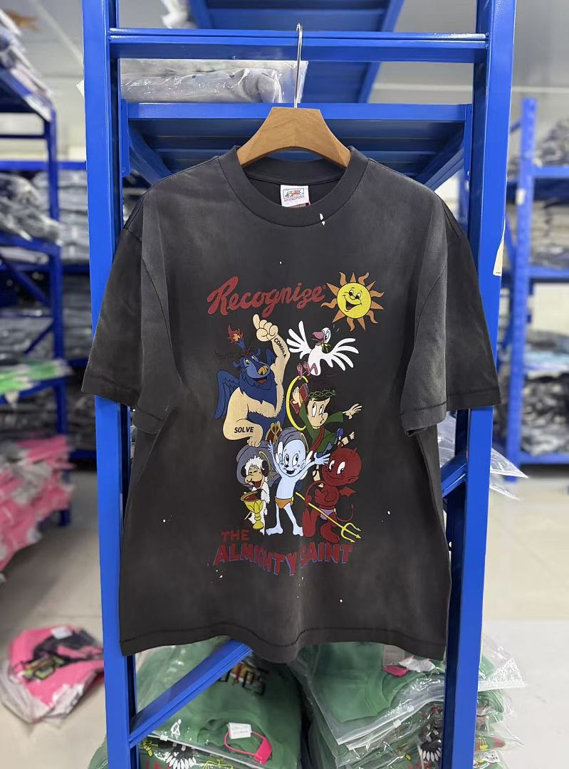 Saint Michael Illustrated Skull Graphic Tee