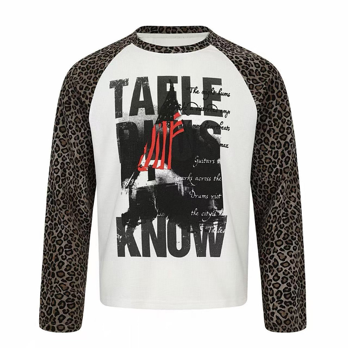 Omirad Leopard Raglan Graphic Long Sleeve Tee