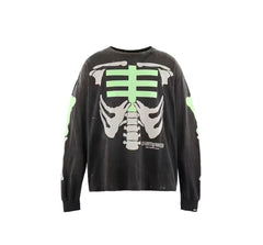 Saint Michael Skeleton Ribcage Print Knit Sweatshirt