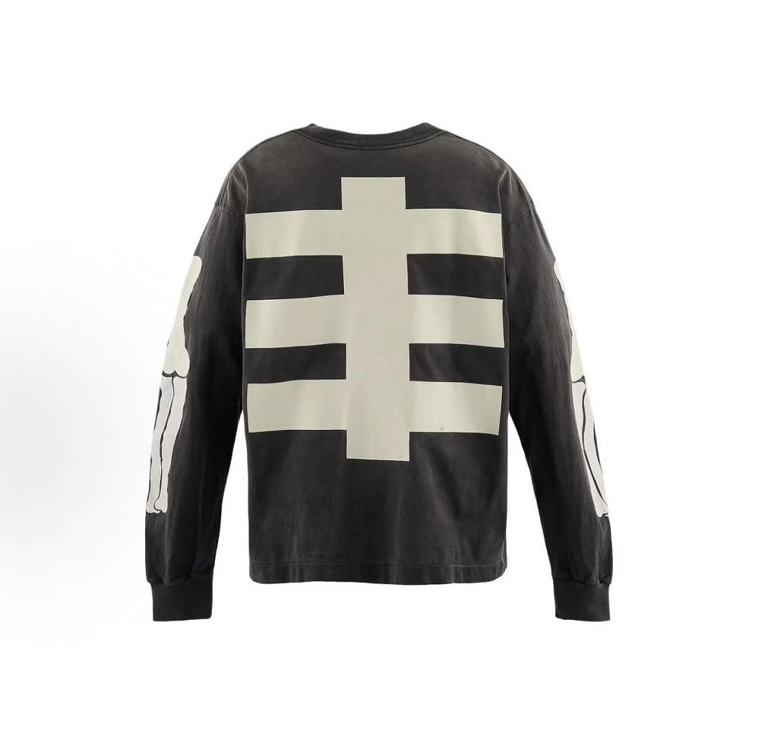 Saint Michael Skeleton Ribcage Print Knit Sweatshirt