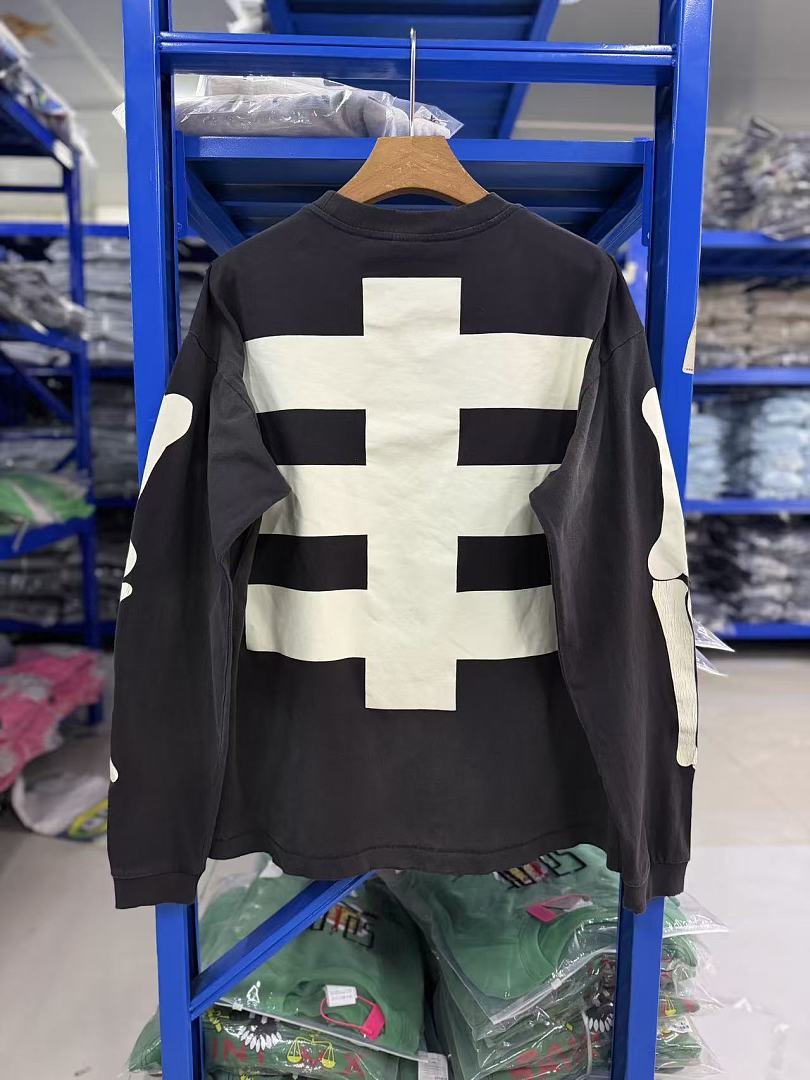 Saint Michael Skeleton Ribcage Print Knit Sweatshirt
