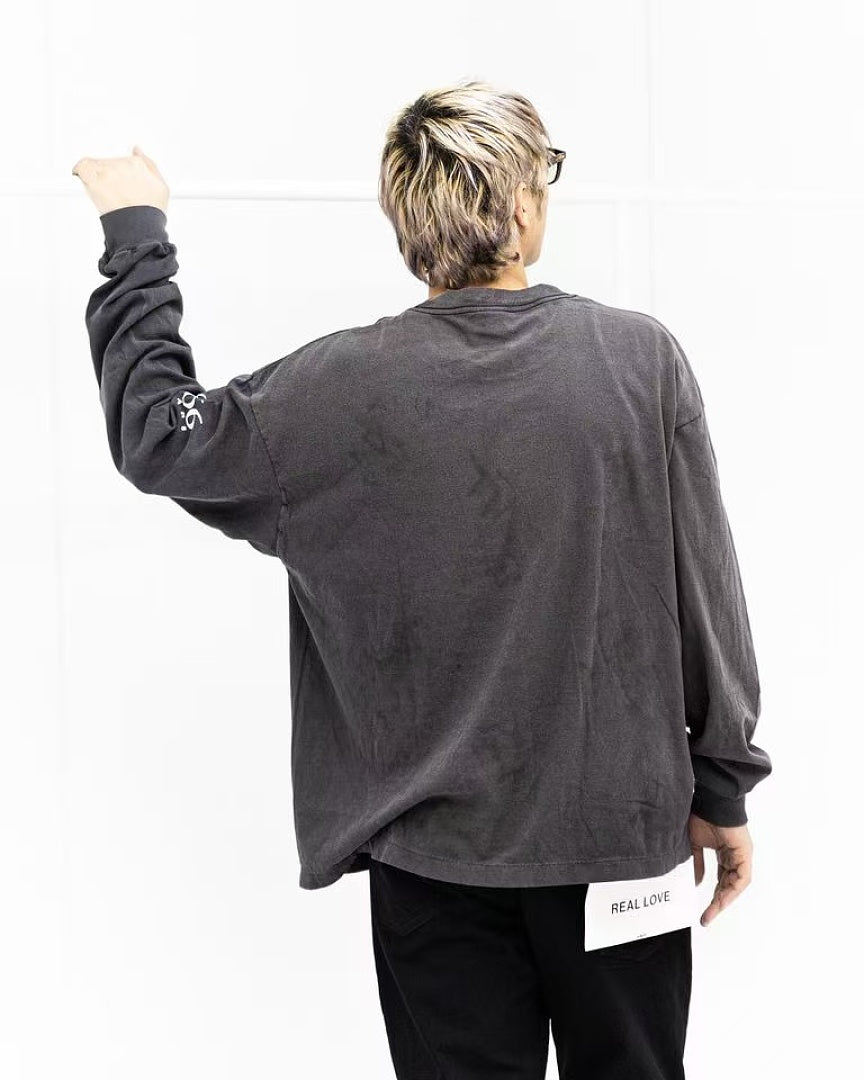 Saint Michael Distressed Minimalist Logo Sweatshirt