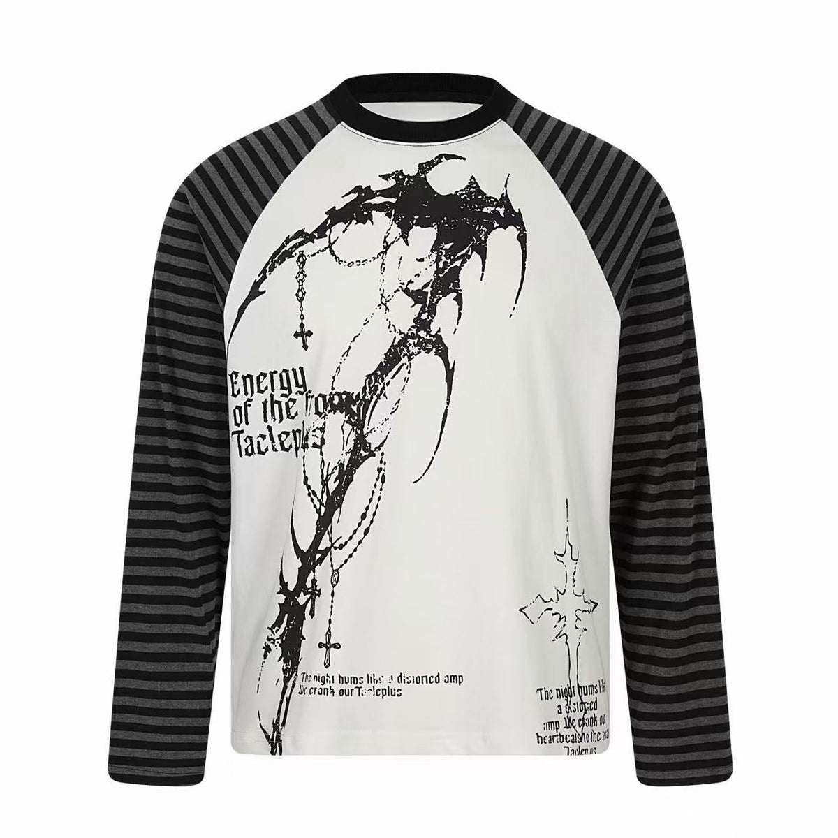 Omirad Gothic Stripe Raglan Long Sleeve Tee