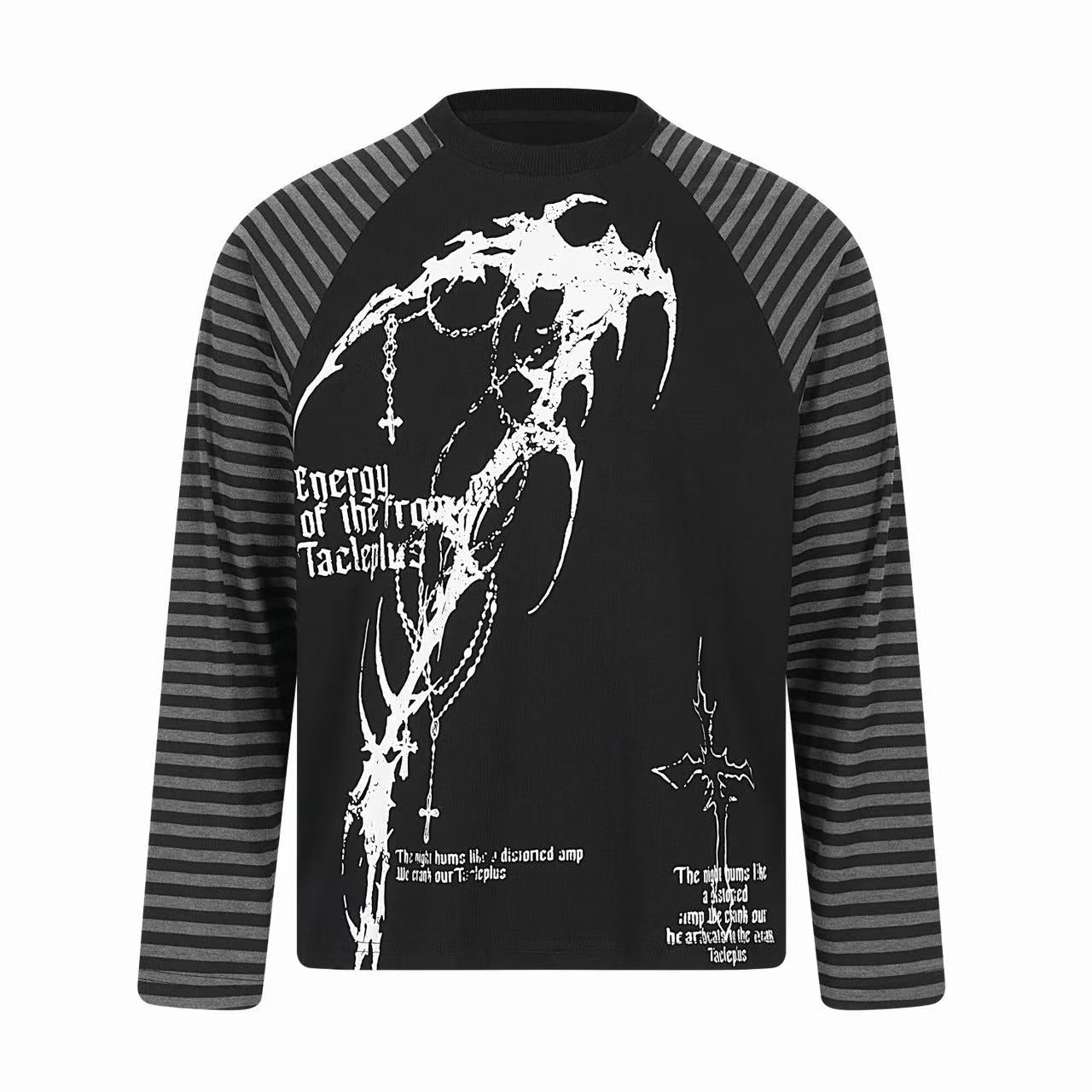 Omirad Gothic Stripe Raglan Long Sleeve Tee