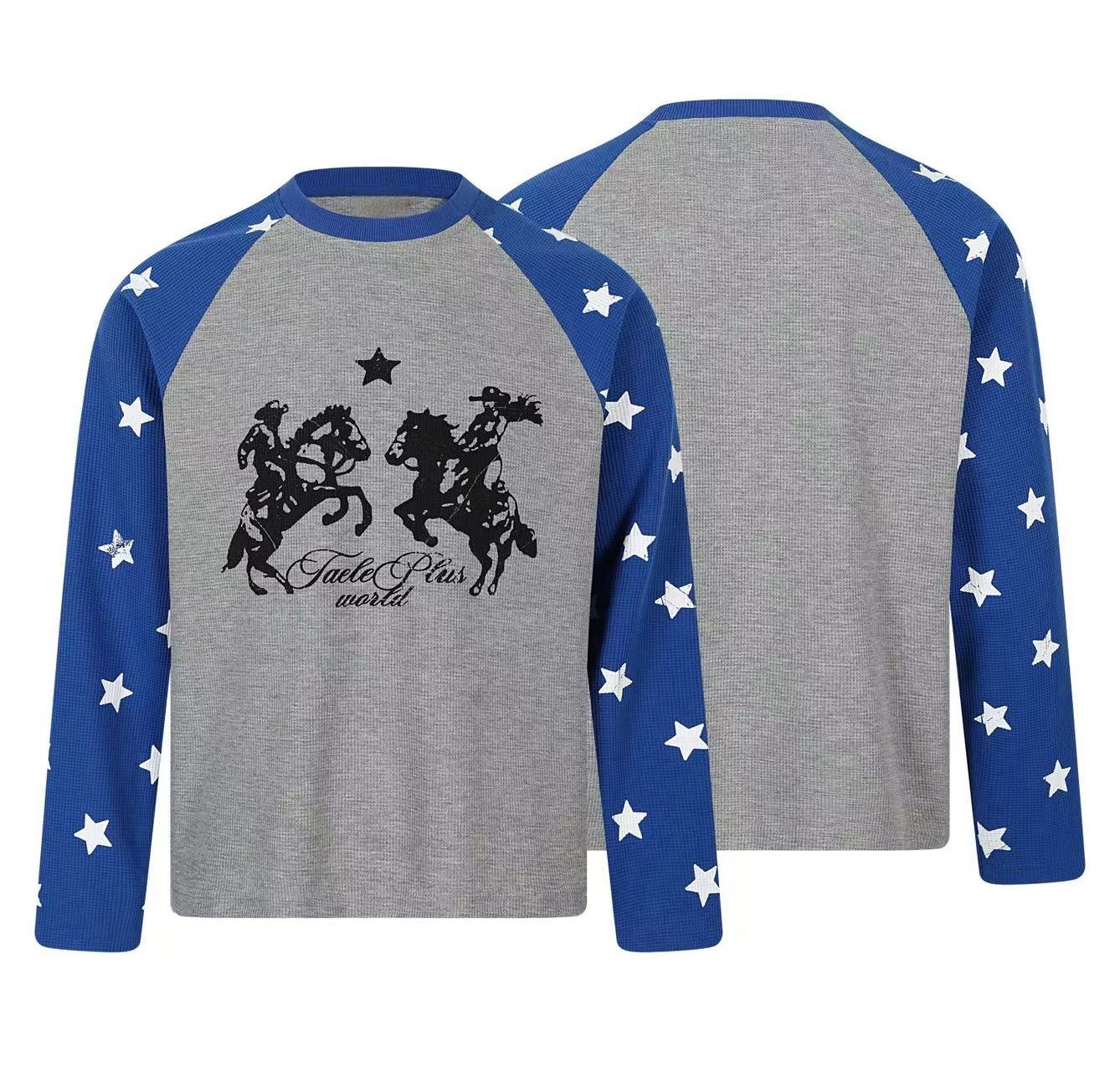 Omirad Star Raglan Waffle Long Sleeve Tee