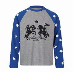 Omirad Star Raglan Waffle Long Sleeve Tee