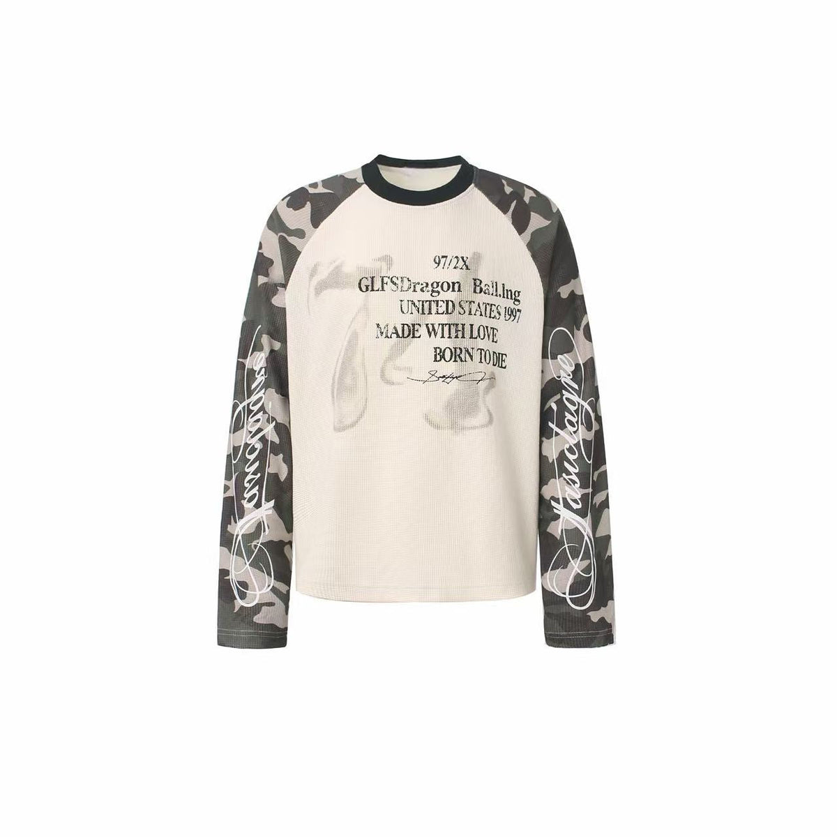 Omirad Camo Sleeve Waffle Long Sleeve