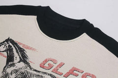 Omirad Vintage Racing Horse Waffle Long Sleeve