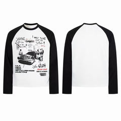 Omirad Vintage Street Graphic Raglan Long Sleeve
