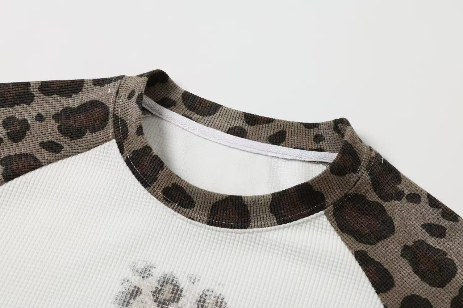 Omirad Leopard Raglan Long Sleeve T-Shirt