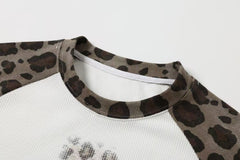 Omirad Leopard Raglan Long Sleeve T-Shirt