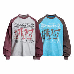 Omirad Vintage Raglan Graphic Long Sleeve T-Shirt