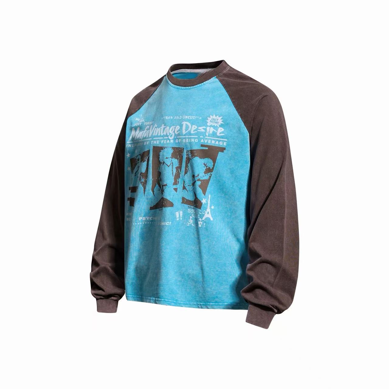 Omirad Vintage Raglan Graphic Long Sleeve T-Shirt