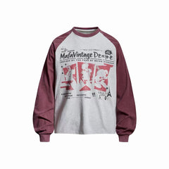 Omirad Vintage Raglan Graphic Long Sleeve T-Shirt