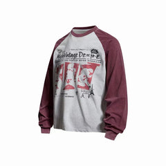 Omirad Vintage Raglan Graphic Long Sleeve T-Shirt