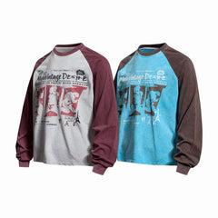 Omirad Vintage Raglan Graphic Long Sleeve T-Shirt