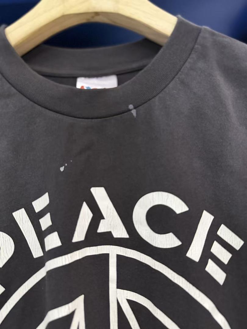 Saint Michael Peace Graphic & Slogan Print Vintage T-Shirt