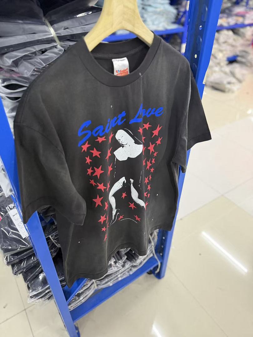Saint Michael Saint Love Graphic Silhouette Vintage T-Shirt
