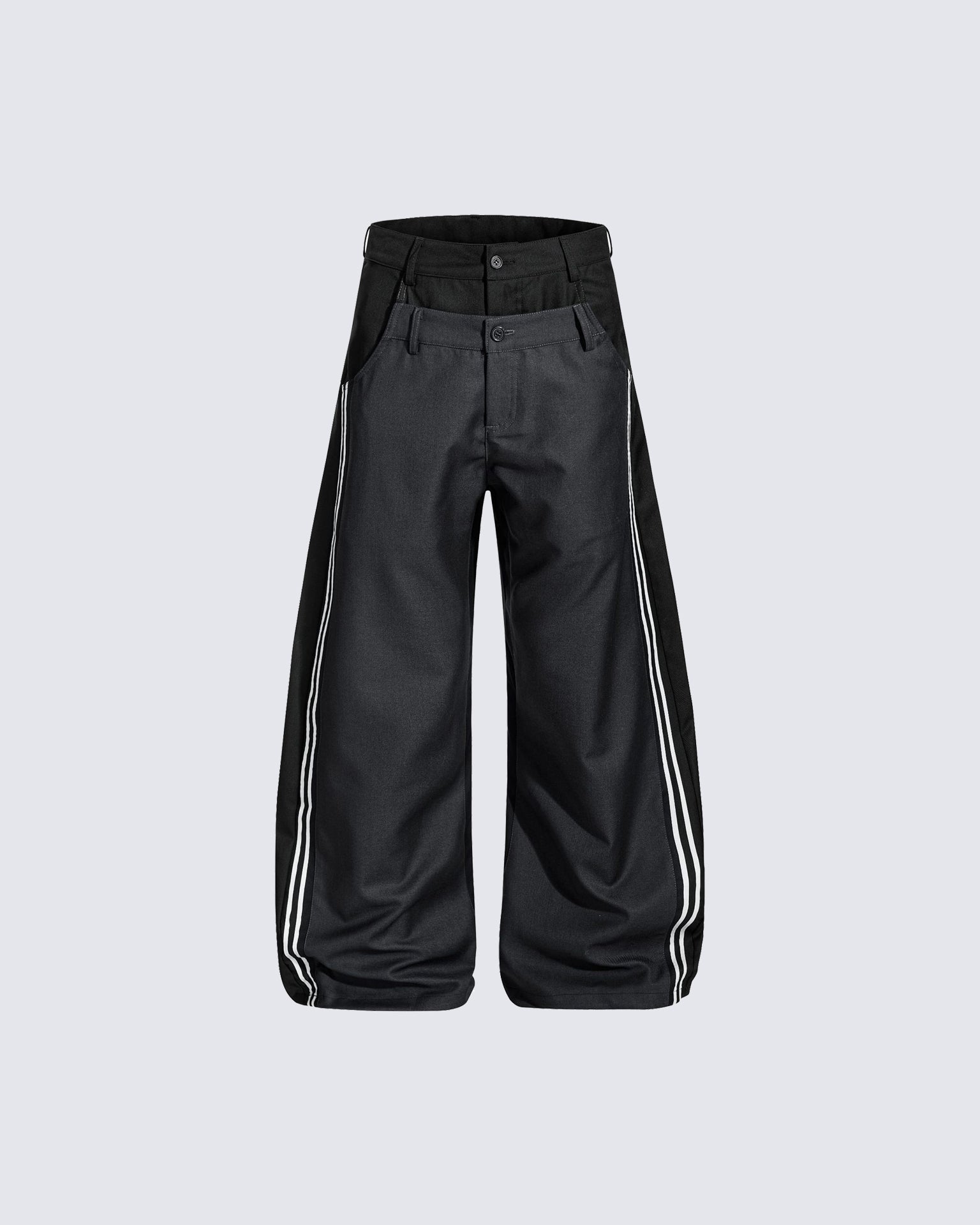 Dual-Layer Design Curved Blade Casual Pants