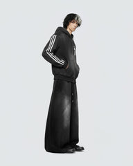 Vintage Loose Fit Distressed Wide-Leg Scimitar Sweatpants