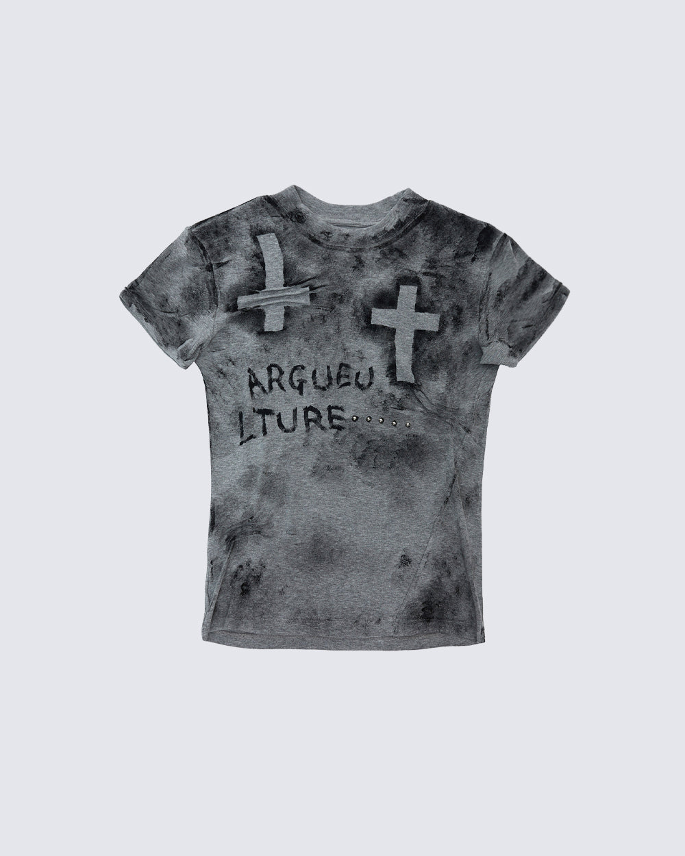 Distressed Gothic Cross Graphic Tee