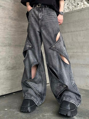 Star Cut-Out Baggy Jeans